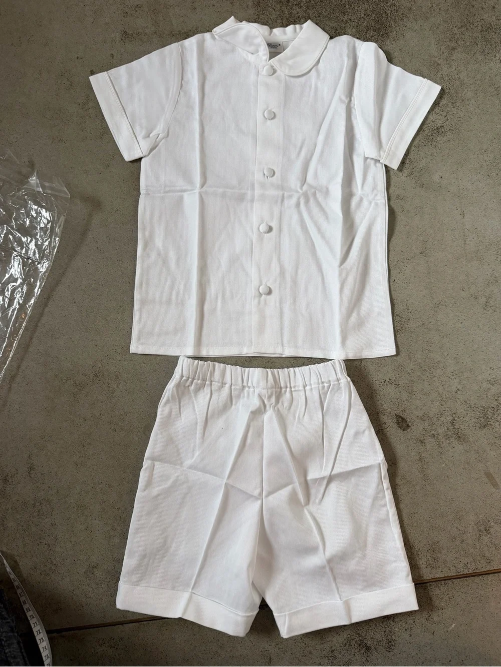 Baroni Firenze Boys White 2-Piece Short Set Size 4 Made in Italy